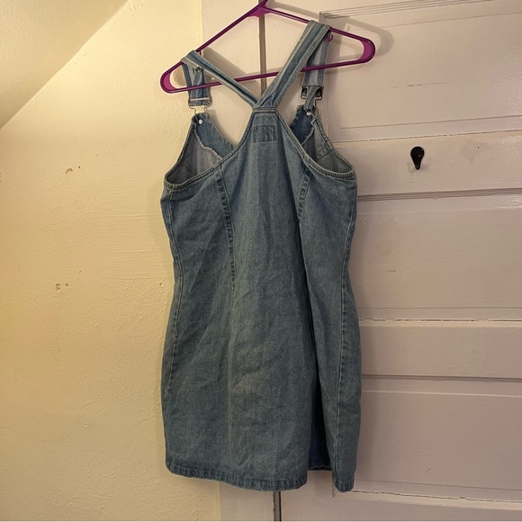 Vintage 90’s Denim Button Up Overall Dress - Picture 6 of 7